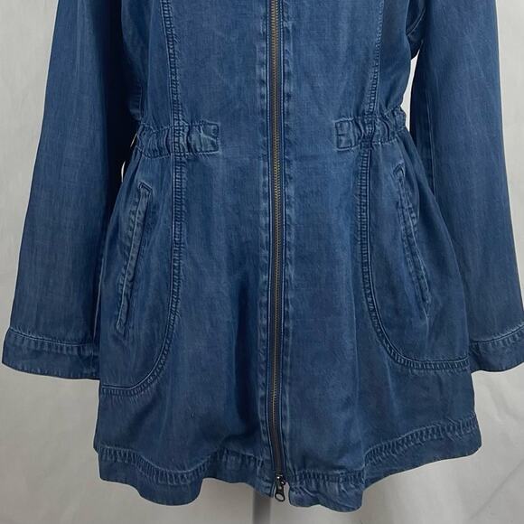 J Jill Boho Hippie Festival Coastal Grandma Blue Jean Jacket Size S - Picture 4 of 12